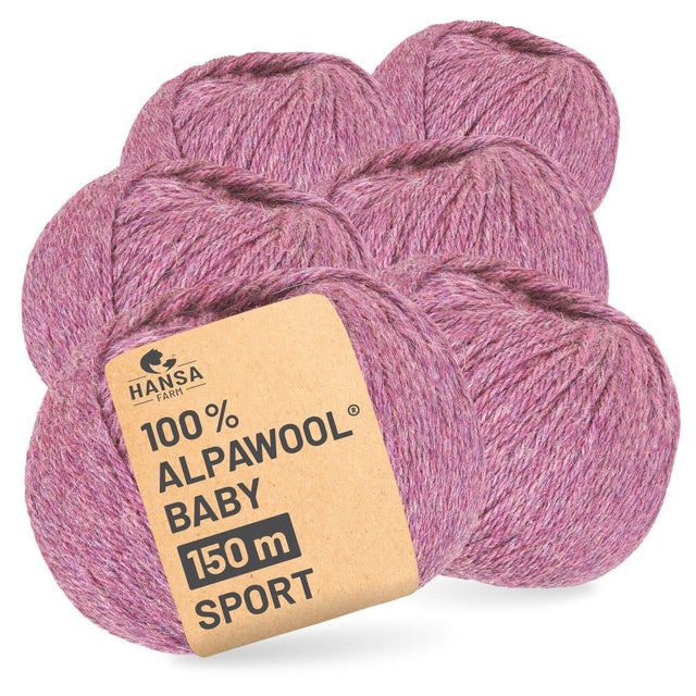 Alpawool® Baby 150 Sport HF197 - 6x50g Alpakawolle Beere Melange