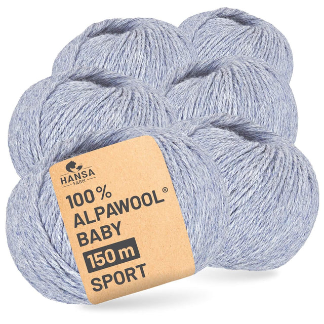 Alpawool® Baby 150 Sport HF241 - 6x50g Alpakawolle Gletscher Melange