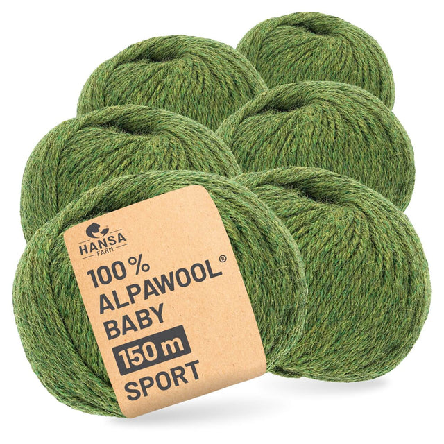 Alpawool® Baby 150 Sport HF285 - 6x50g Alpakawolle Mittelgrün Melange