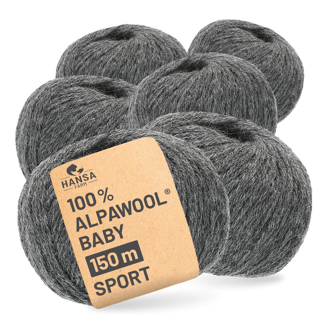 Alpawool® Baby 150 Sport NFA12 - 6x50g Alpakawolle Dunkelgrau