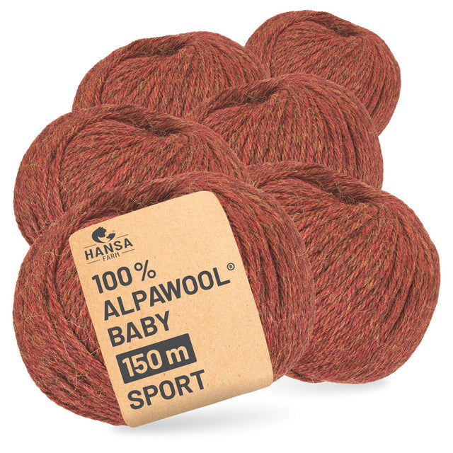 Alpawool® Baby 150 Sport HF158 - 6x50g Alpakawolle Herbstlaub Melange