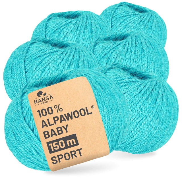 Alpawool® Baby 150 Sport HF255 - 6x50g Alpaca Wool Lagoon Melange