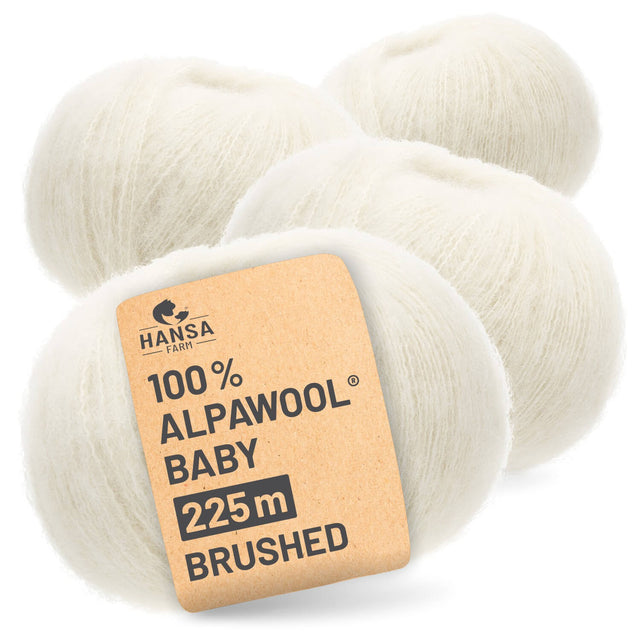 Alpawool® Baby Brushed NFA01 - 4x50g Alpakawolle Natur
