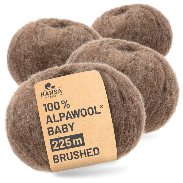 Alpawool® Baby Brushed NFA06 - 4x50g Alpaca Wool Brown