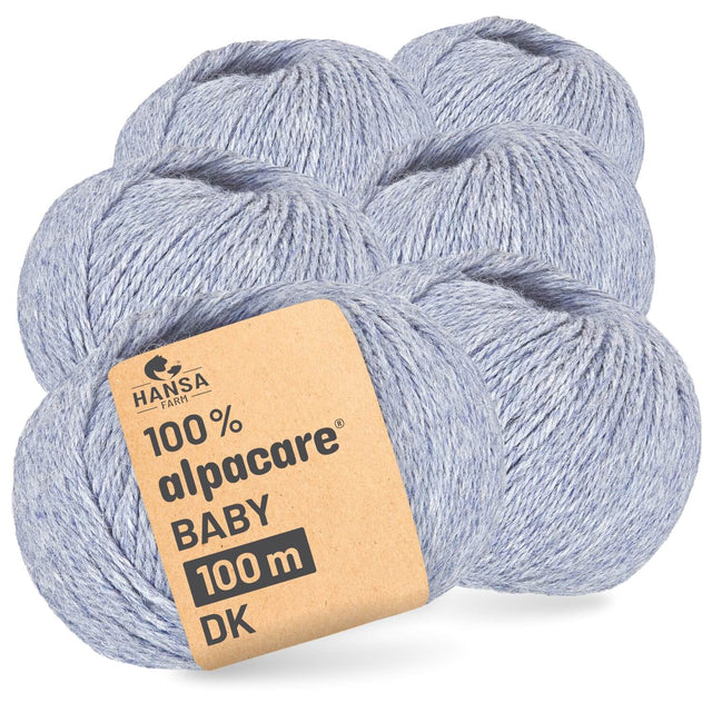 alpacare® Baby 100 DK waschbar HF241 - 6x50g Alpakawolle Gletscher Melange