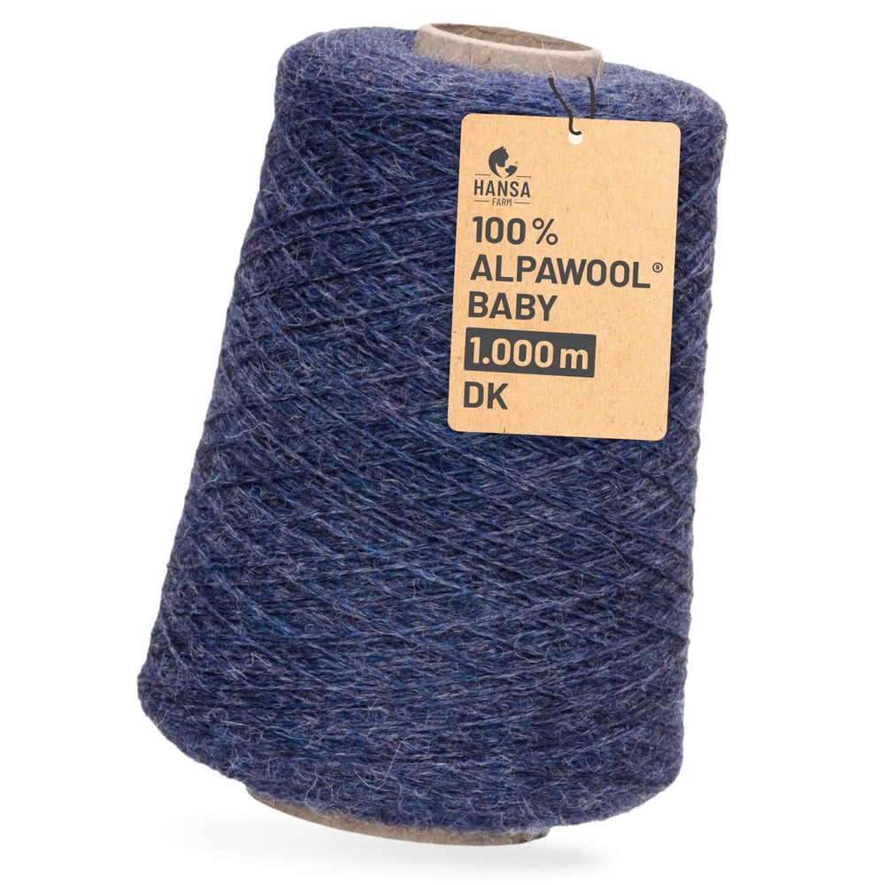Alpawool® Baby 100 DK HF236 - 500g Alpaca Wool Cone Dark Blue Melange