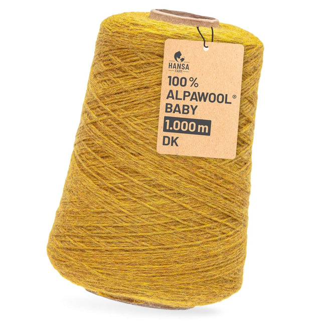 Alpawool® Baby 100 DK HF114 - 500g Alpakawolle Kone Senfgelb Melange