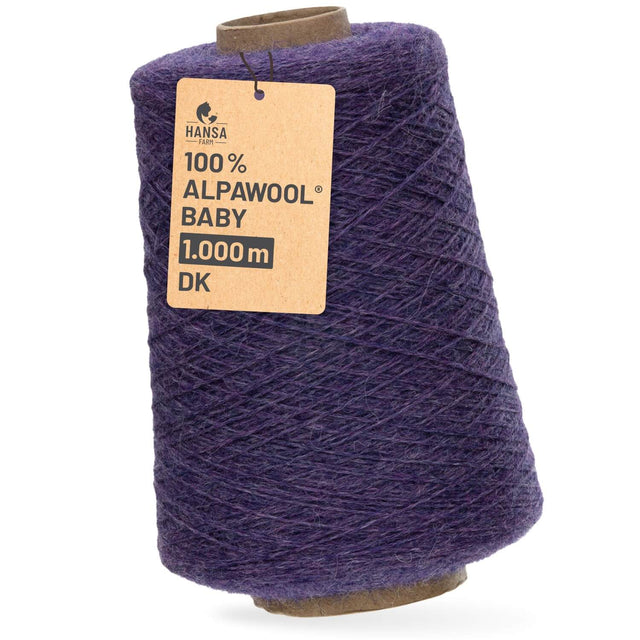 Alpawool® Baby 100 DK HF216 - 500g Alpaca Wool Cone Medium Purple Melange