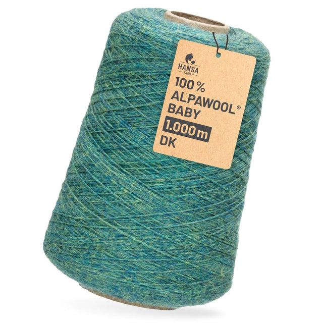 Alpawool® Baby 100 DK HF266 - 500g Alpakawolle Kone Blau-Grün Melange