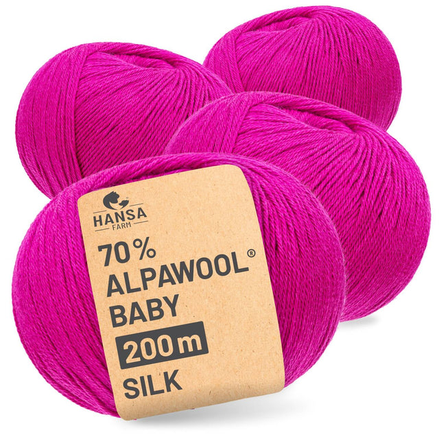 Alpawool® Baby Silk CF194 - 4x50g Alpakawolle Pink