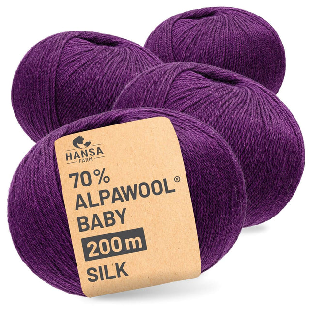 Alpawool® Baby Silk CF205 - 4x50g laine d'alpaga violet