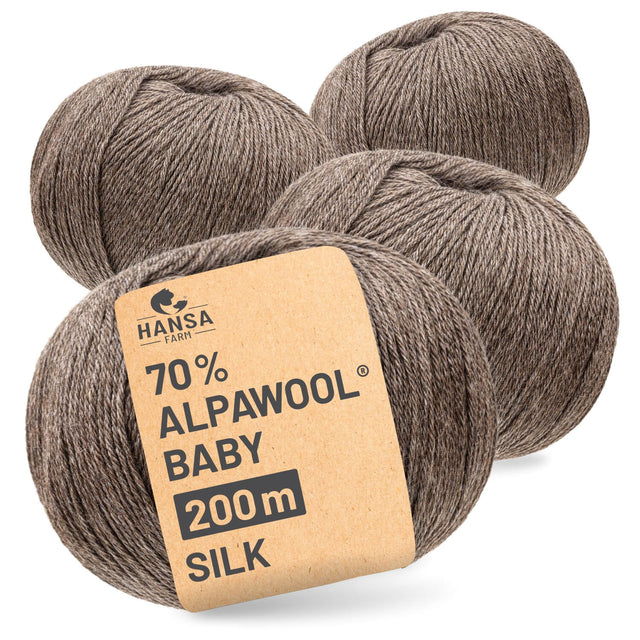 Alpawool® Baby Silk NFA06 - 4x50g Alpakawolle Braun