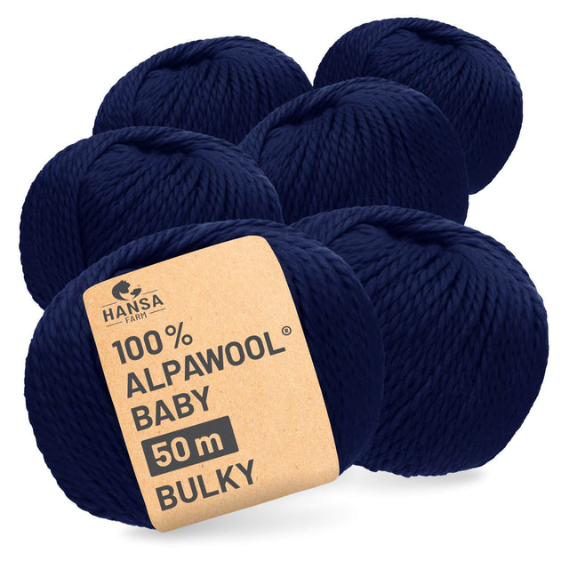 Alpawool® Baby 50 Bulky CF239 - 6x50g Alpaca Wool Dark Blue