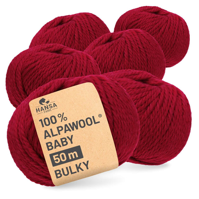 Alpawool® Baby 50 Bulky CF179 - 6x50g Alpaca Wool Wine Red