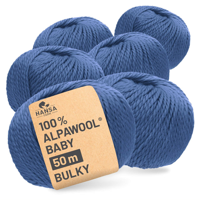 Alpawool® Baby 50 Bulky CF245 - 6x50g Alpaca Wool Denim Blue