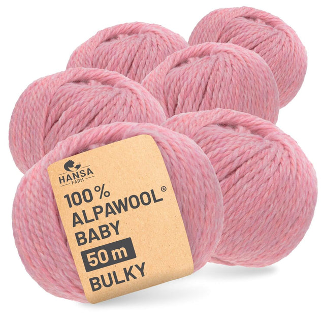 Alpawool® Baby 50 Bulky HF161 - 6x50g alpaca wool pearl pink melange