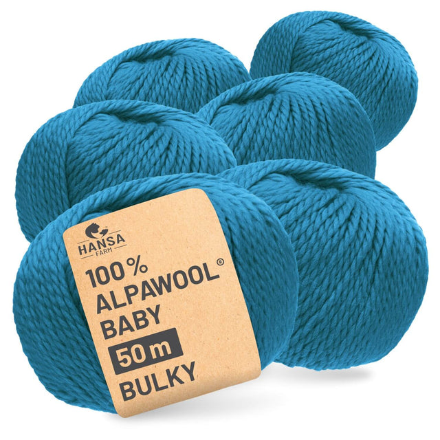 Alpawool® Baby 50 Bulky CF259 - 6x50g Alpaca Wool New Petrol