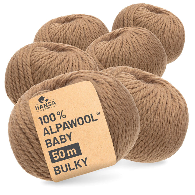 Alpawool® Baby 50 Bulky NFA03 - 6x50g Alpaca Wool Cappuccino