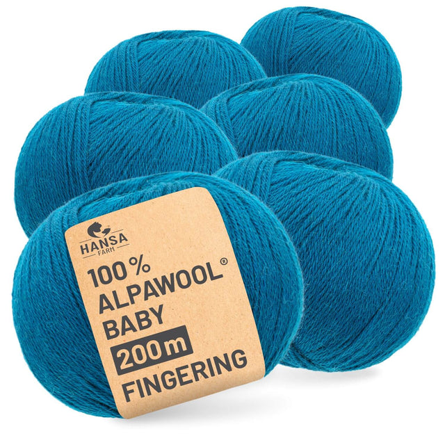 Alpawool® Baby 200 Fingering CF259 - 6x50g Alpakawolle Neues Petrol