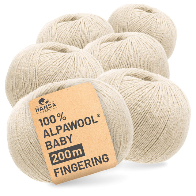 Alpawool® Baby 200 Fingering NFA02 - 6x50g Alpakawolle Beige