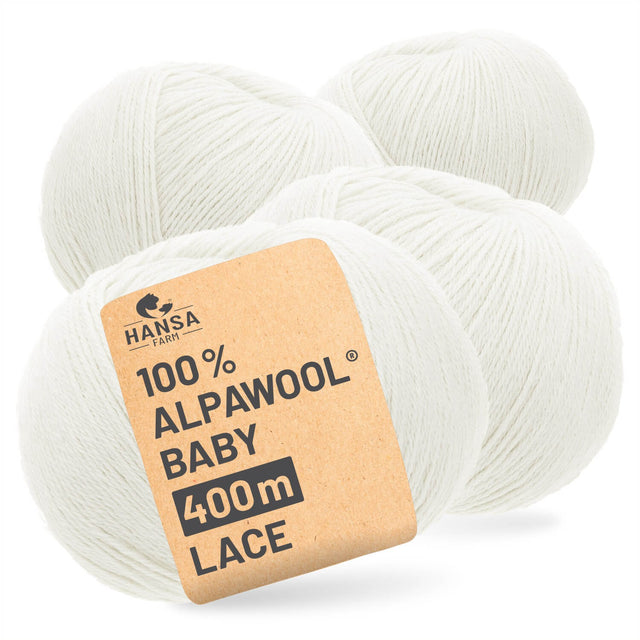 Alpawool® Baby 400 Lace NFA01 - 4x50g Alpaca Wool Natural