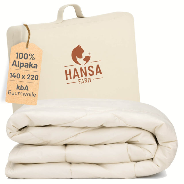 ALPAWOOL® Herbst Winter warme Bio-Bettdecke 140 x 220 cm 1.600 g Premium Alpaka Vers. 2.0