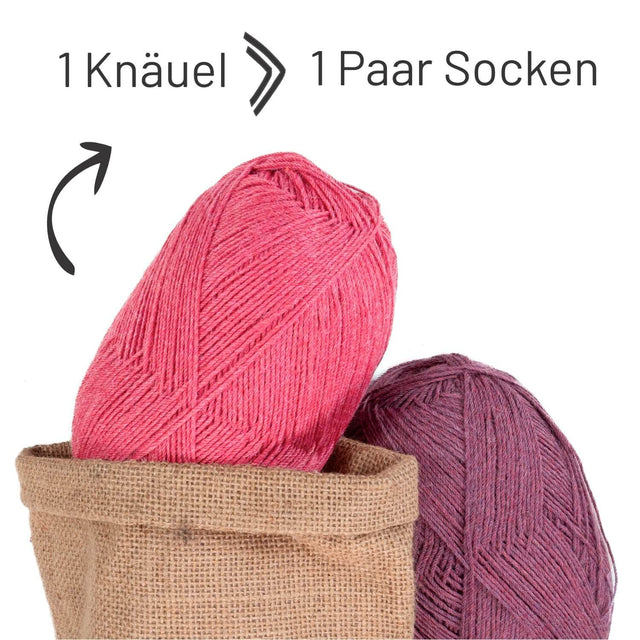 alpacare® Baby Socks waschbar HF191 - 2x112g Alpakawolle Himbeersahne Melange