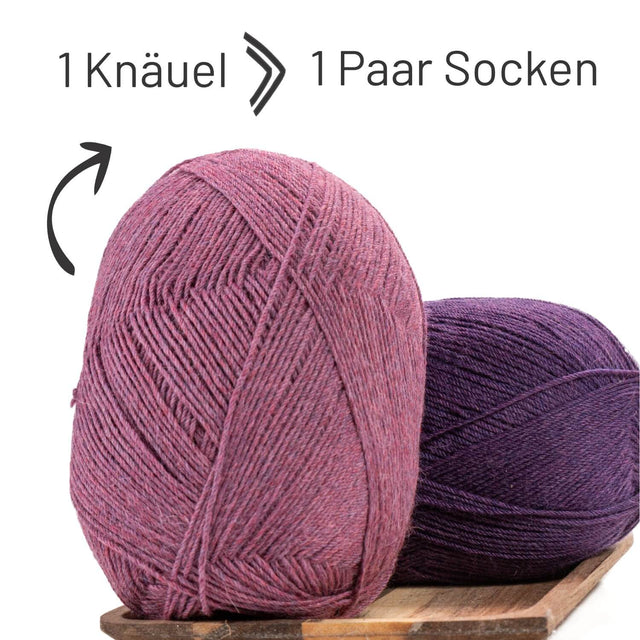 alpacare® Baby Socks waschbar HF197 - 2x112g Alpakawolle Beere Melange