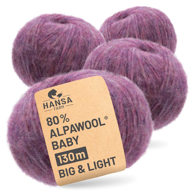 Alpawool® Baby 130 BIG & LIGHT HF197 - 4x50g Alpakawolle Beere Melange