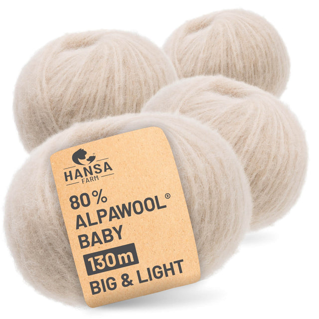 Alpawool® Baby 130 BIG & LIGHT NFA02 - 4x50g Alpakawolle Beige