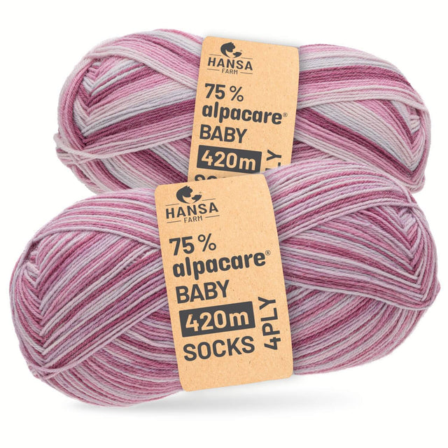 alpacare® Baby Socks waschbar Story Set - 2x112g Alpakawolle Morning Love
