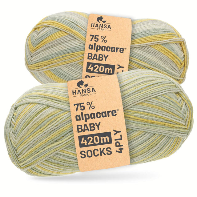 alpacare® Baby Socks waschbar Story Set - 2x112g Alpakawolle Golden Hour