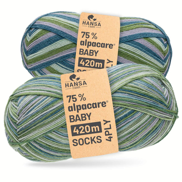 Lot de 2 paires de chaussettes lavables pour bébé Alpaga® 112 g, motif Mirror Lake