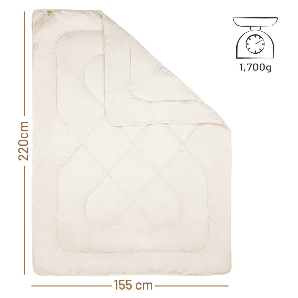ALPAWOOL® Herbst Winter warme Bio-Bettdecke 155 x 220 cm 1.700 g Premium Alpaka Vers. 2.0