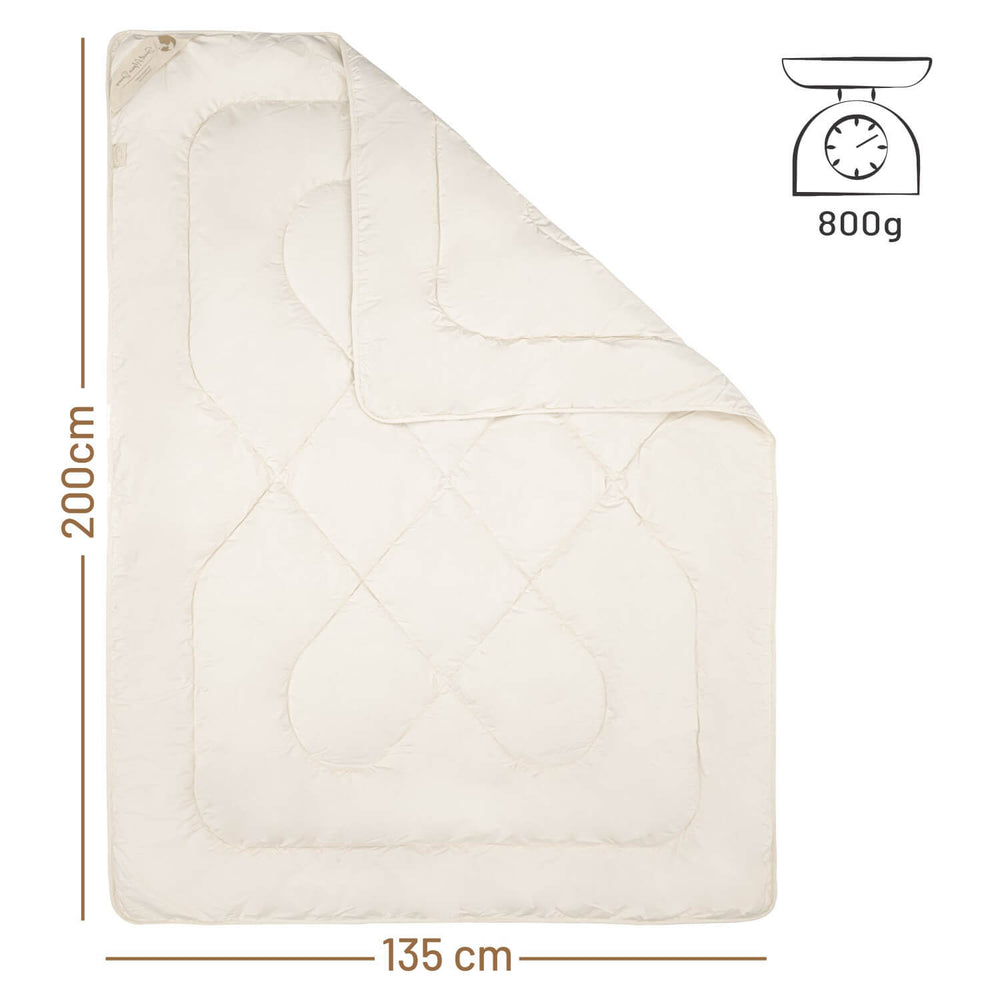 ALPAWOOL® summer organic duvet 135 x 200 cm with 800 g premium alpaca version 2.0