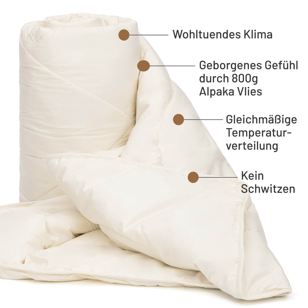 ALPAWOOL® summer organic duvet 135 x 200 cm with 800 g premium alpaca version 2.0