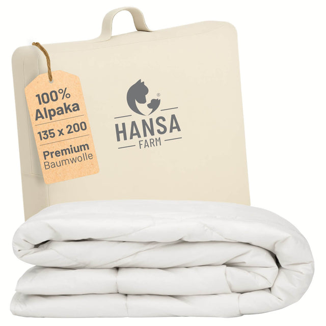 ALPAWOOL® Sommer Bettdecke 135 x 200 cm mit 800 g Premium Alpaka Vers. 2.0