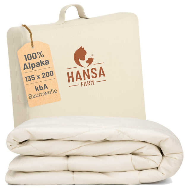 ALPAWOOL® Sommer Bio-Bettdecke 135 x 200 cm mit 800 g Premium Alpaka Vers. 2.0
