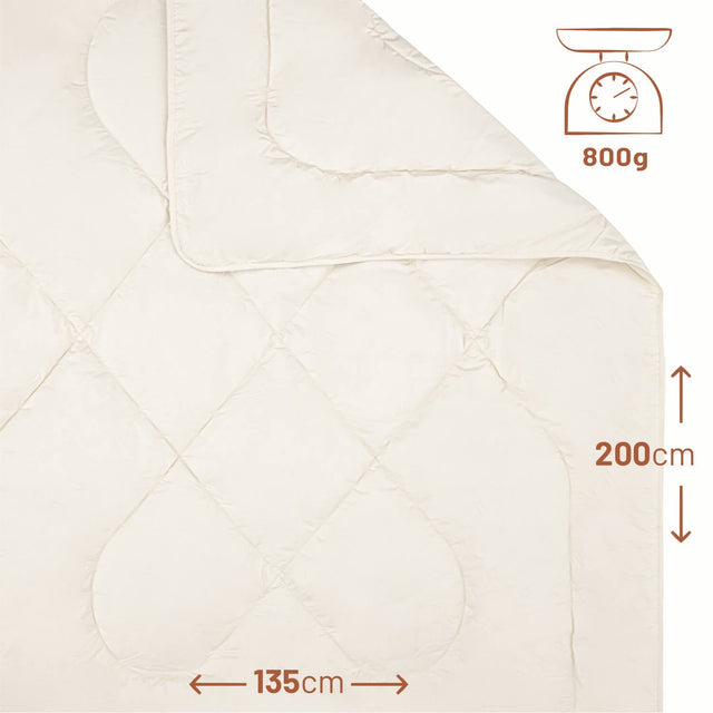 ALPAWOOL® Sommer Bio-Bettdecke 135 x 200 cm mit 800 g Premium Alpaka Vers. 2.0