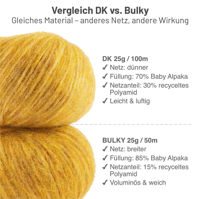 Alpawool® Baby 50 Light HF114 - 6er Set Alpakawolle Senfgelb Melange