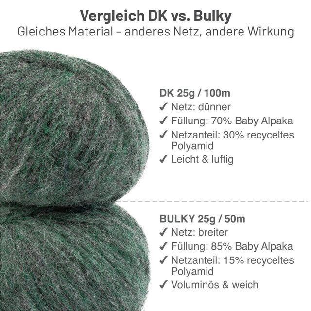Alpawool® Baby 100 Light HF275 - 6er Set Alpakawolle Smaragd Melange
