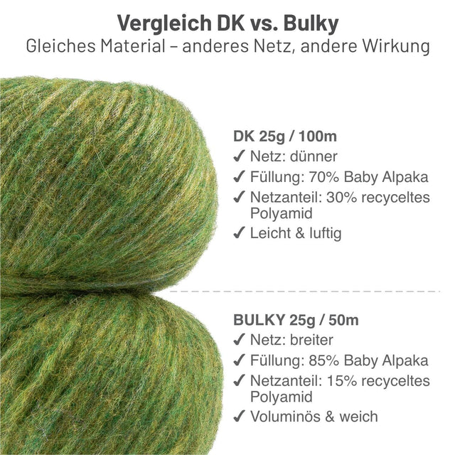 Alpawool® Baby 100 Light HF285 - 6er Set Alpakawolle Mittelgrün Melange