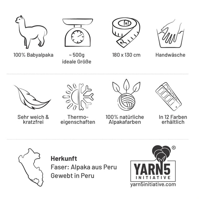 Baby Alpaka Plaid Decke Natur Uni