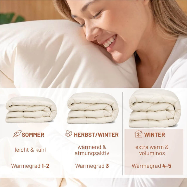 ALPAWOOL® Winter extra warme Bio-Bettdecke 155 x 220 cm 2.400 g Premium Alpaka Vers. 2.0
