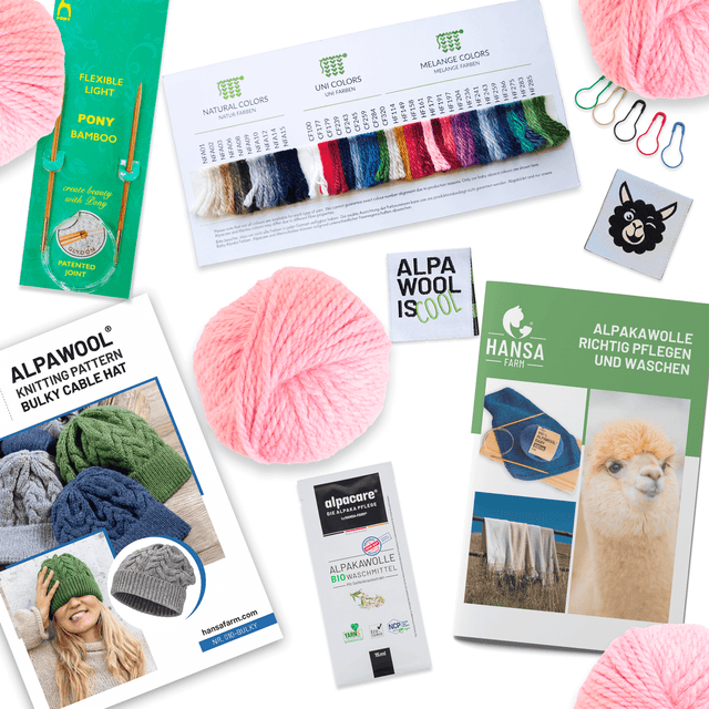 ALPAWOOL® Baby 50 Knitting Set Hat Pearl Pink Melange HF161