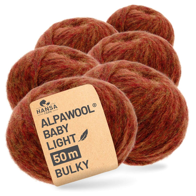 Alpawool® Baby 50 Light HF158 - 6er Set Alpakawolle Herbstlaub Melange