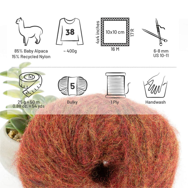 Alpawool® Baby 50 Light HF158 - 6er Set Alpakawolle Herbstlaub Melange