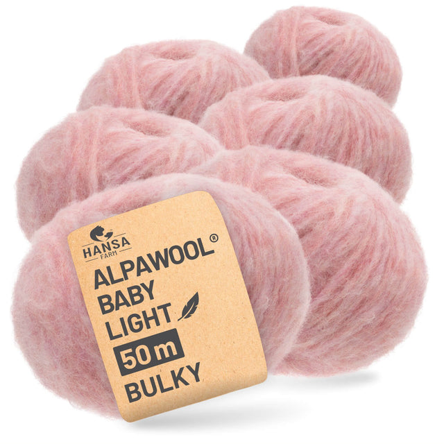 Alpawool® Baby 50 Light HF161 - 6er Set Alpakawolle Perlrosa Melange