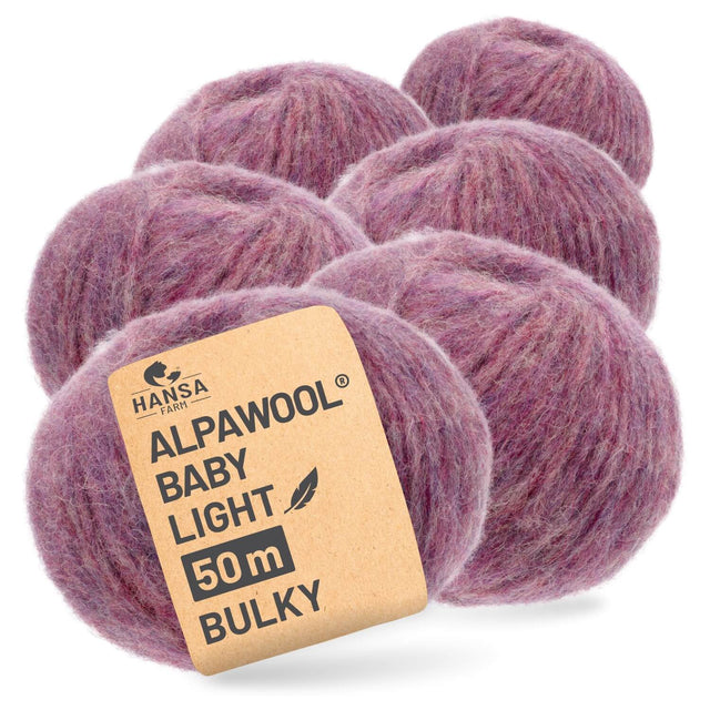 Alpawool® Baby 50 Light HF197 - 6er Set Alpakawolle Beere Melange