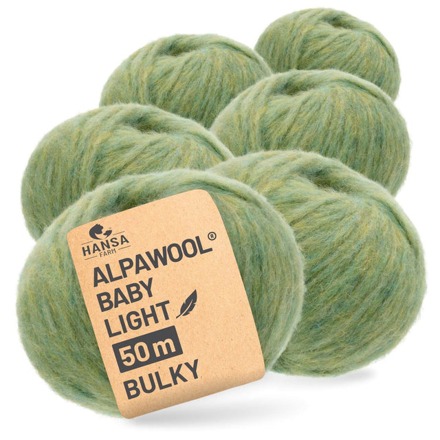 Alpawool® Baby 50 Light HF283 - 6er Set Alpakawolle Lindenblüte Melange
